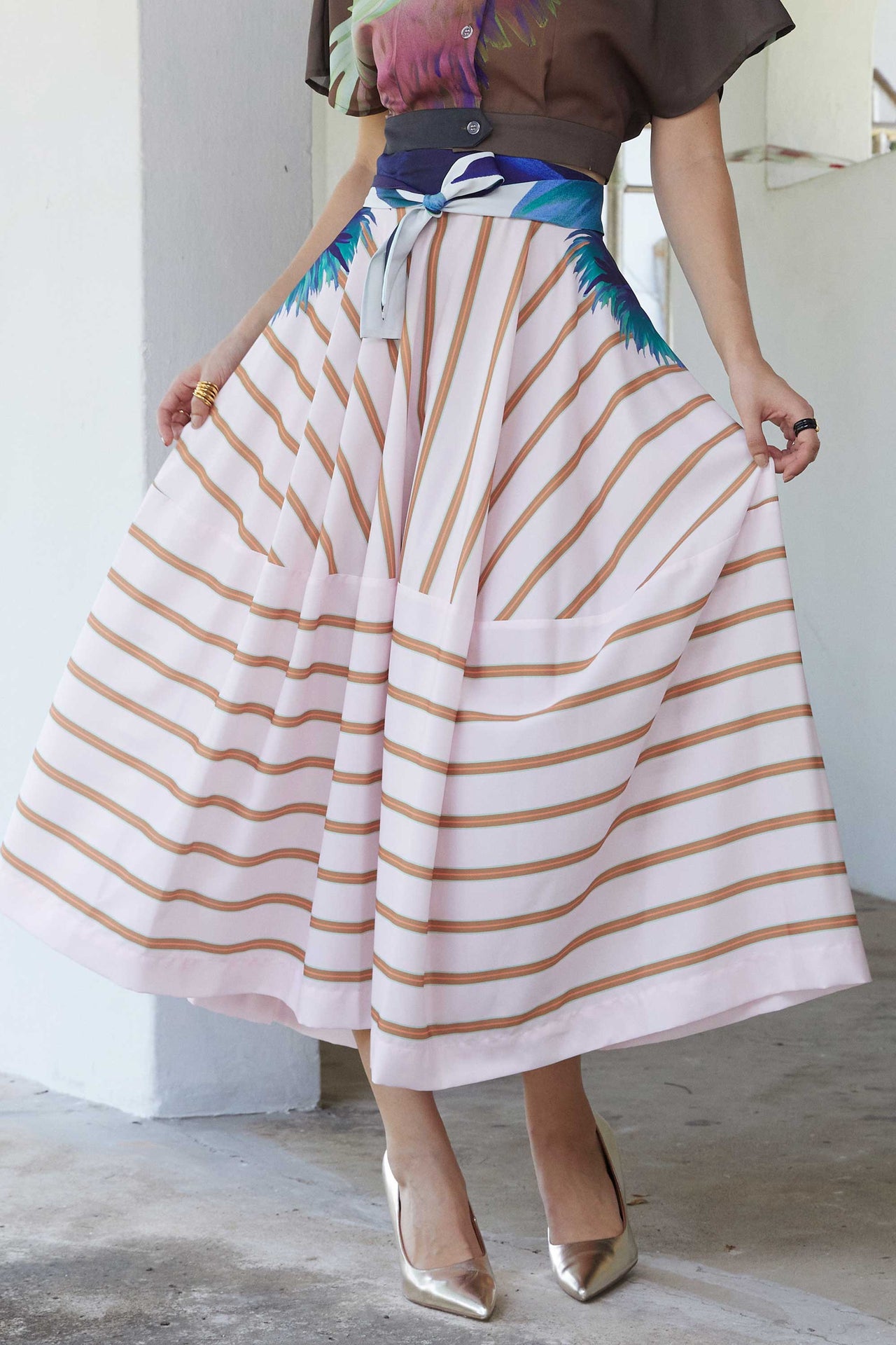 Border Full Circle Midi Skirt (Reverence)