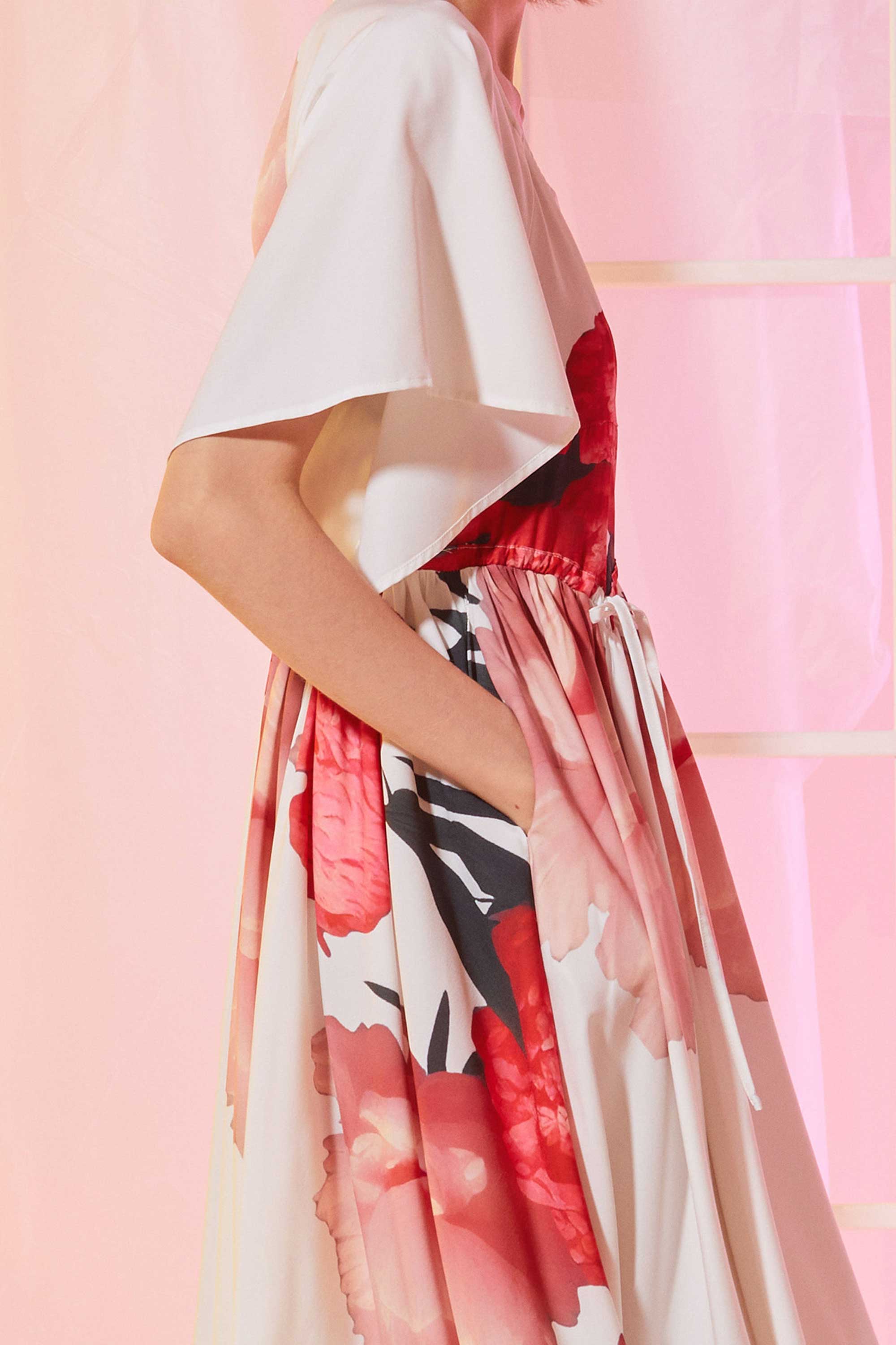 Bustier Flutter Sleeves Tea Dress (Solace)