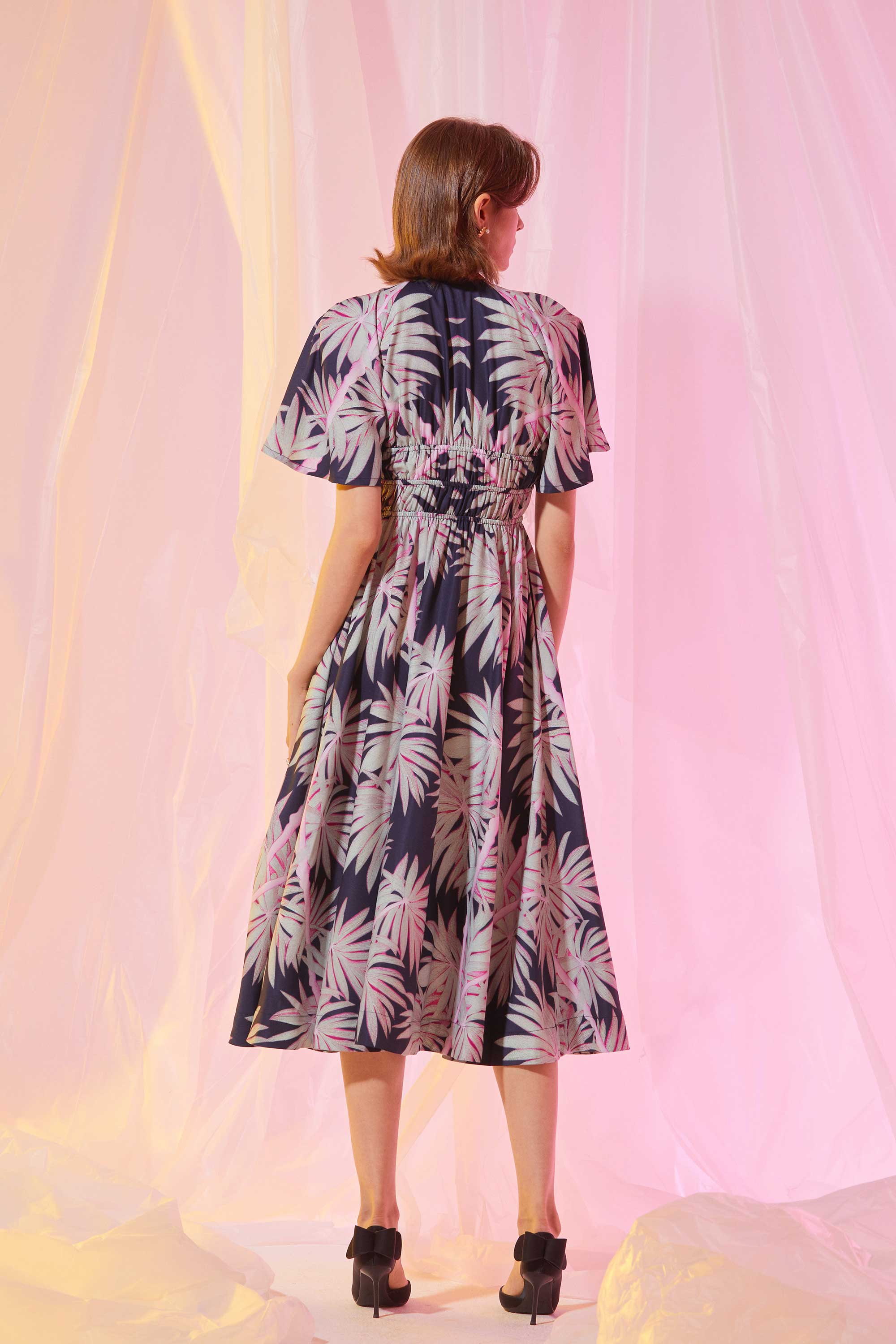 Flutter Sleeves Cottage Midi Dress (Illusion)