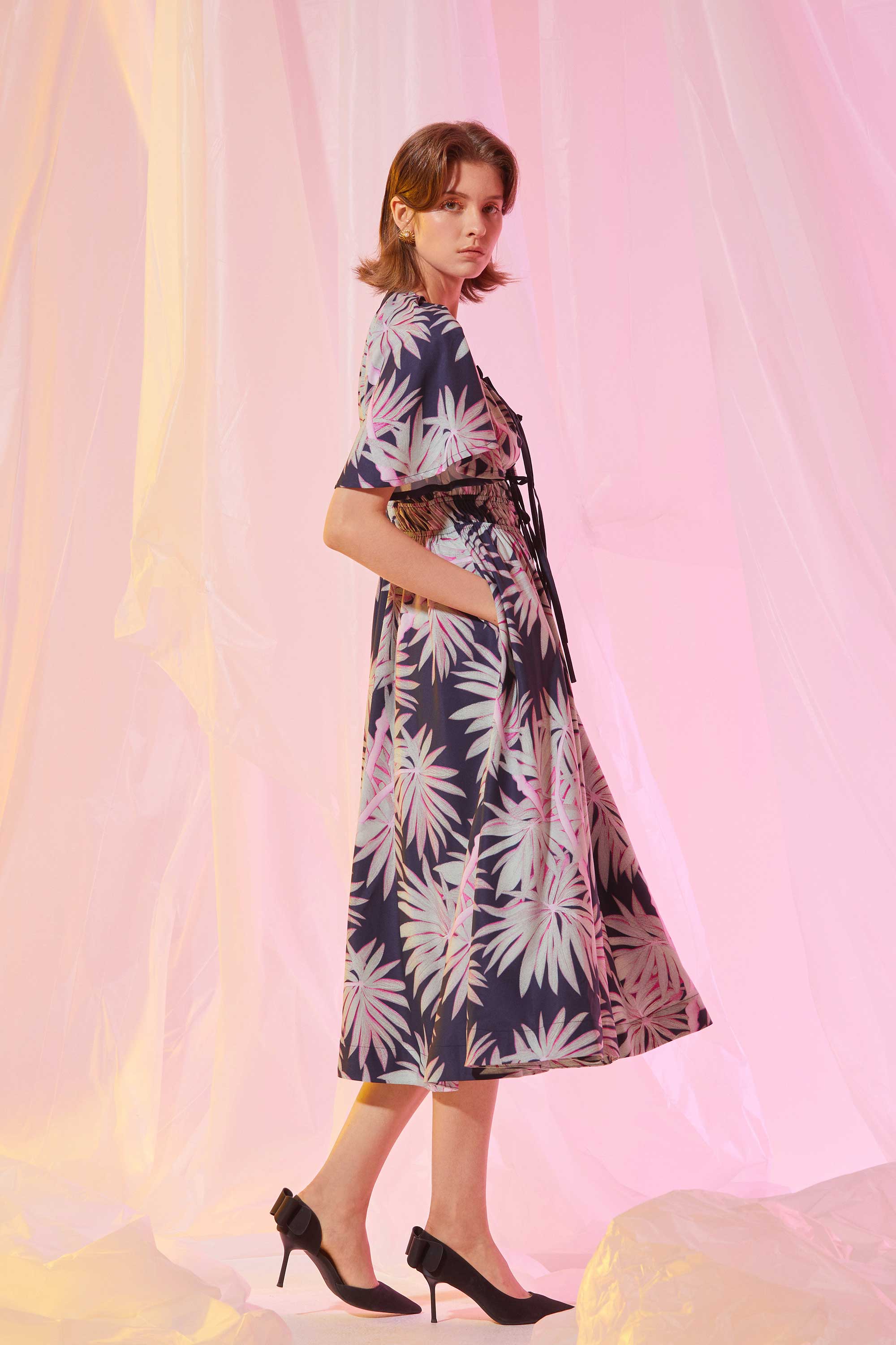 Flutter Sleeves Cottage Midi Dress (Illusion)