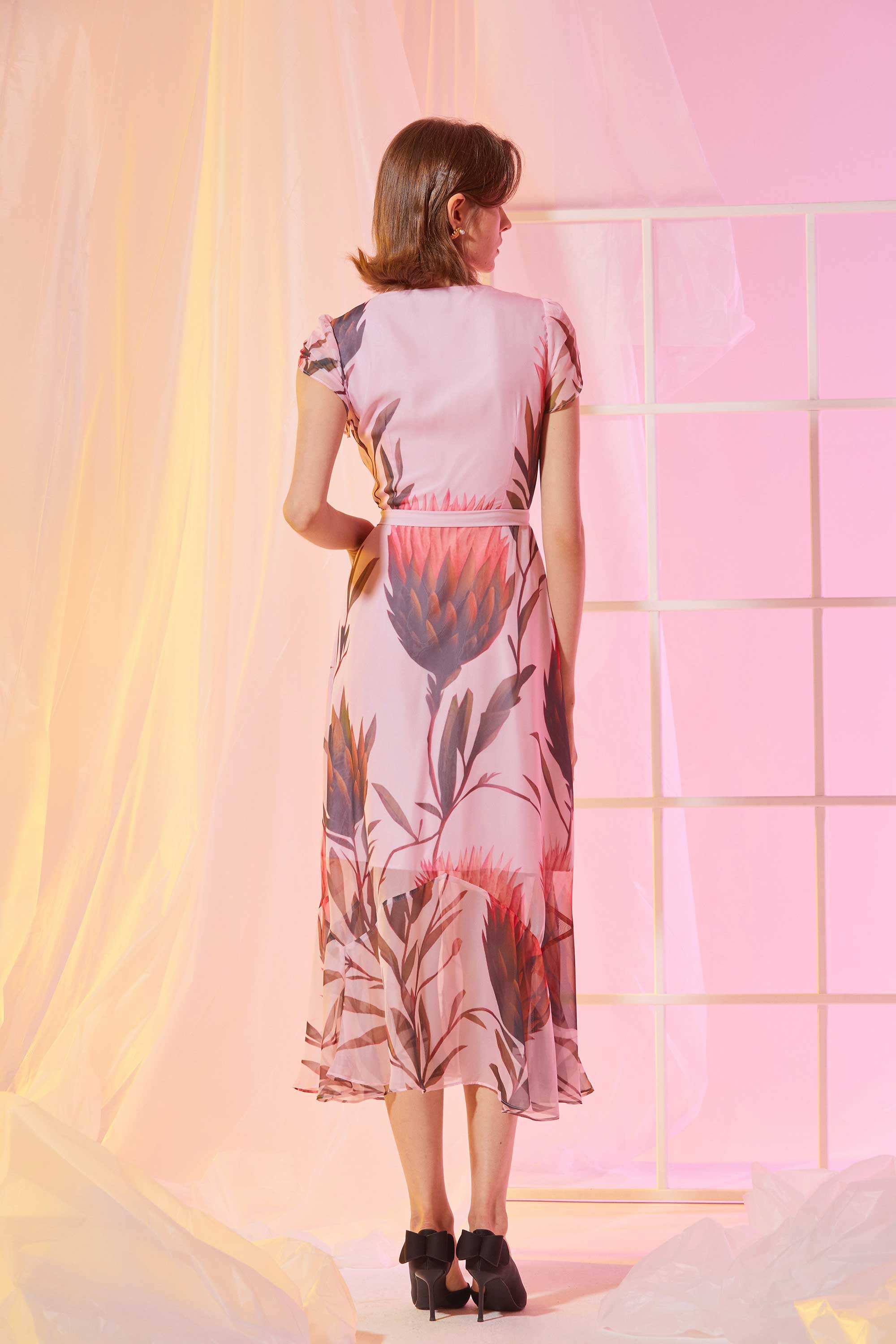 Petal Sleeves Mermaid Maxi Dress (Flare)