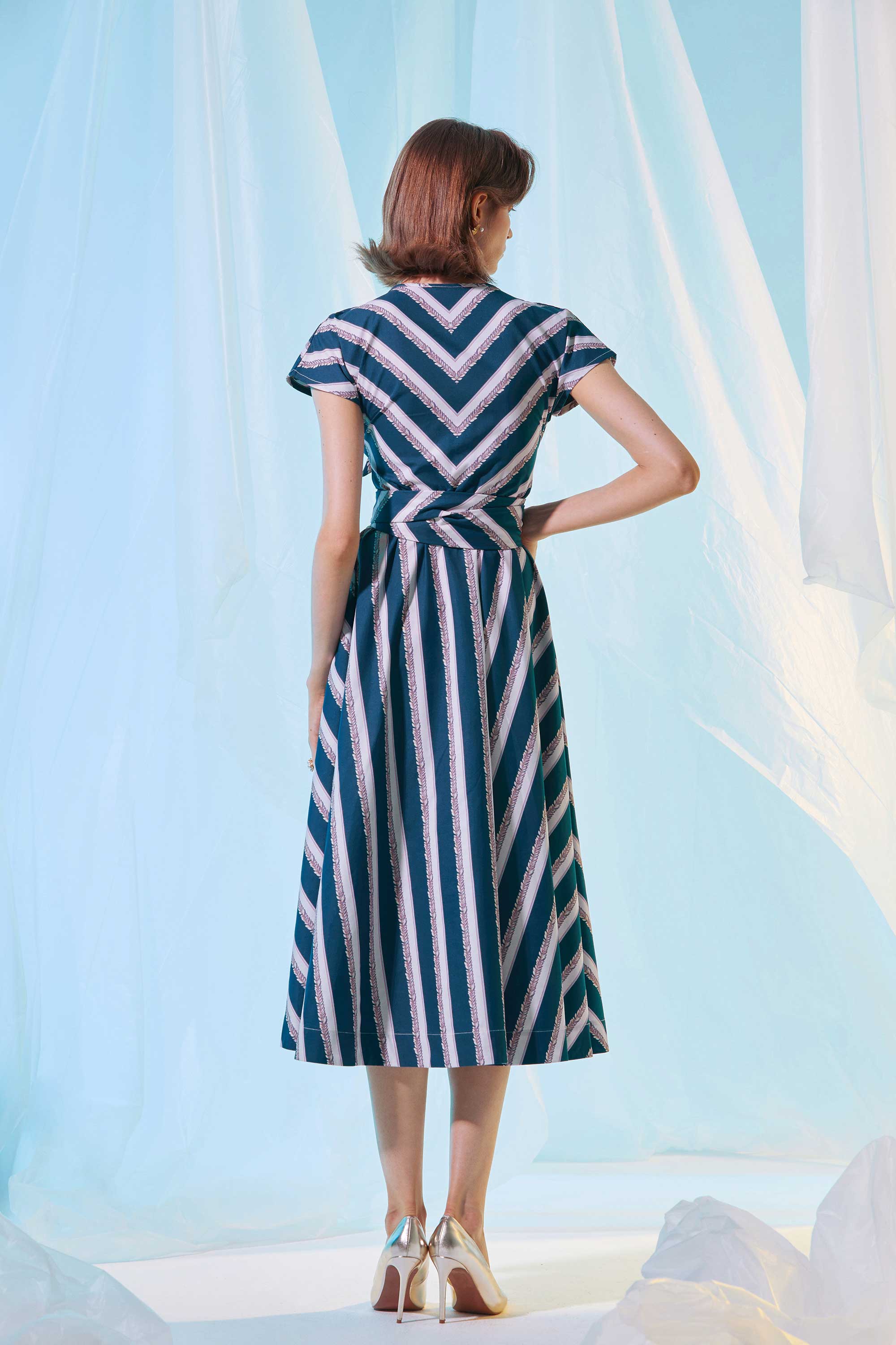 Double Knot Fit & Flare Midi Dress (Elysian)