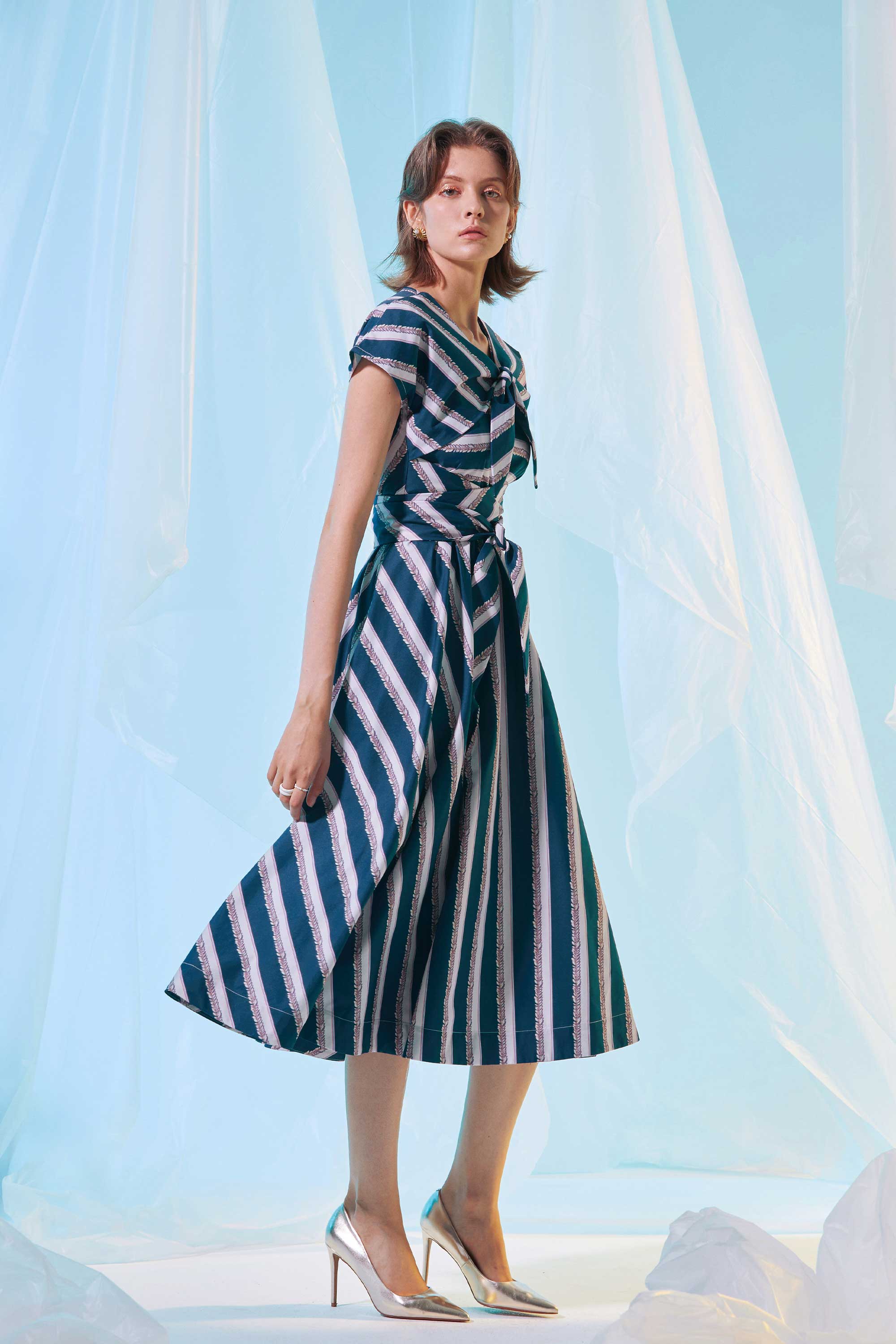 Double Knot Fit & Flare Midi Dress (Elysian)