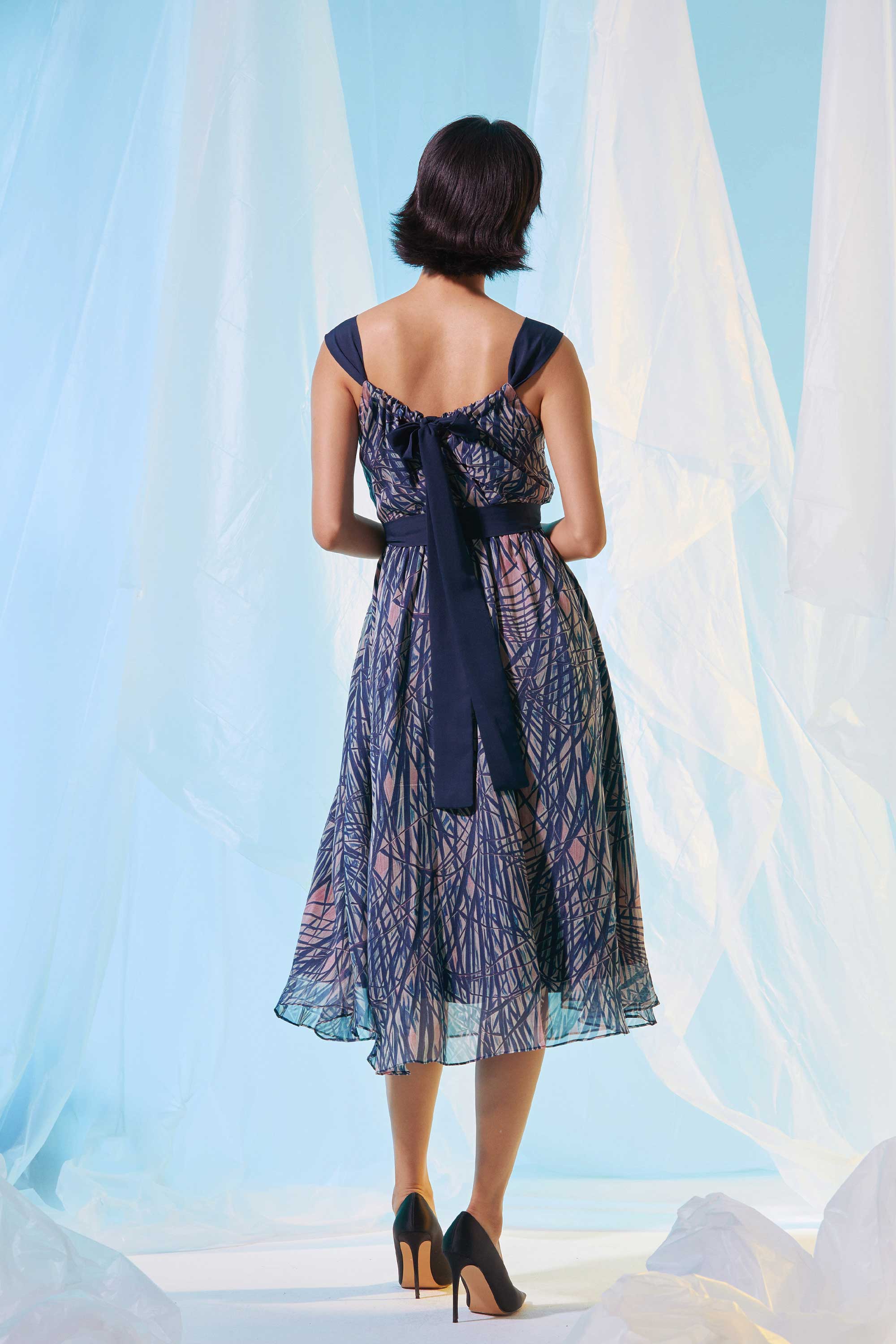 Interlace Sleeveless Fit & Flare Dress (Revelation)