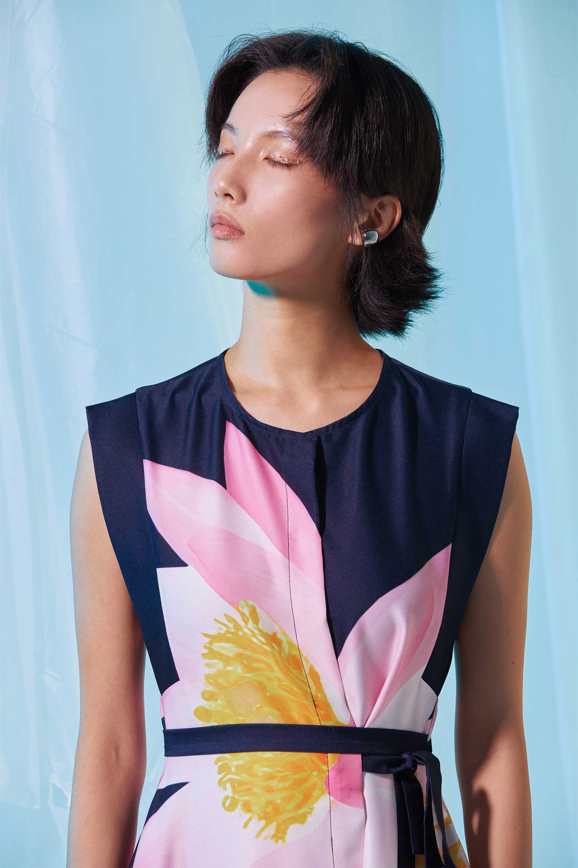 Square Sleeve Shift Midi Dress (Breathe)