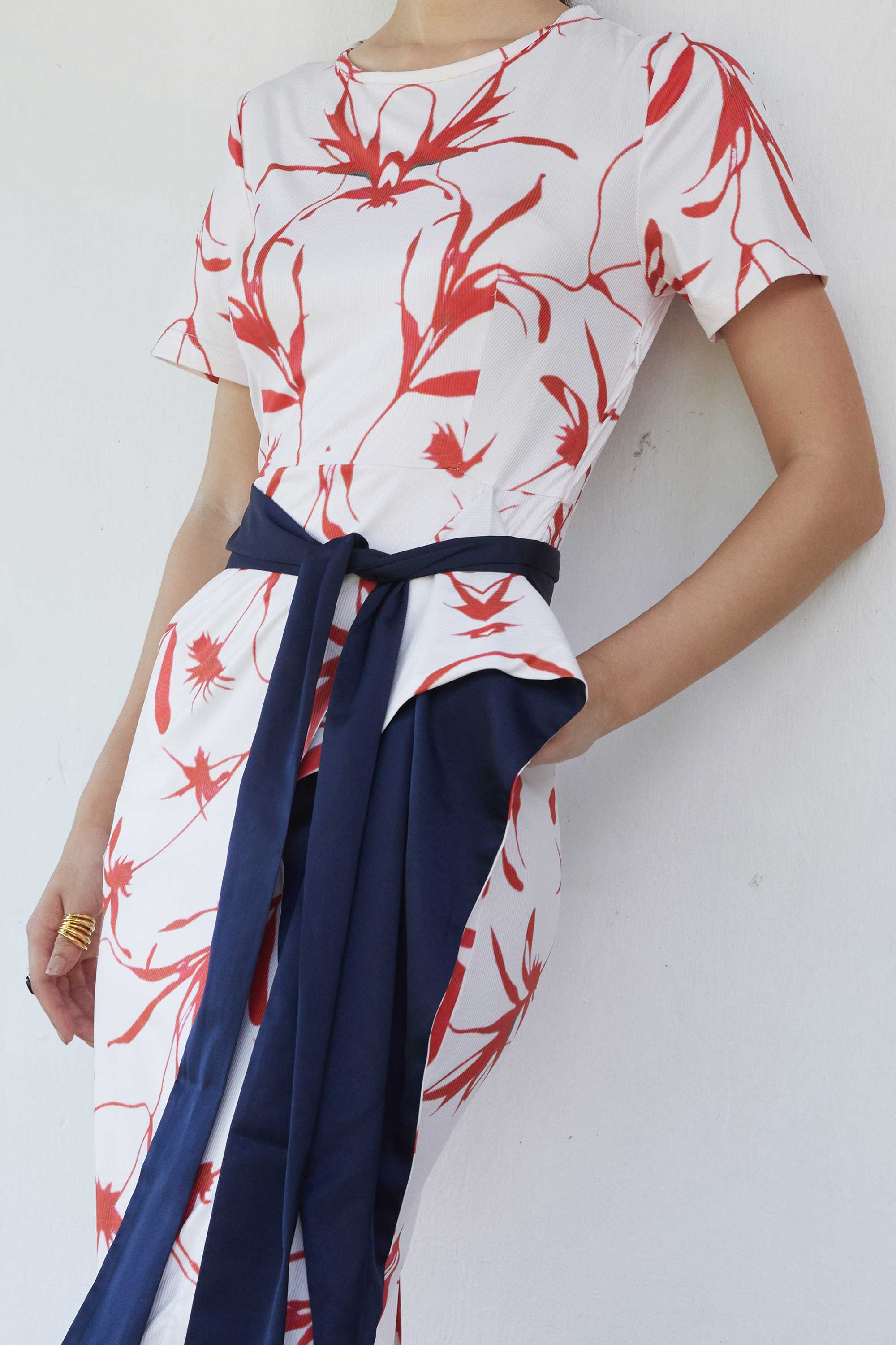 Draped Pencil Midi Dress (Wander)