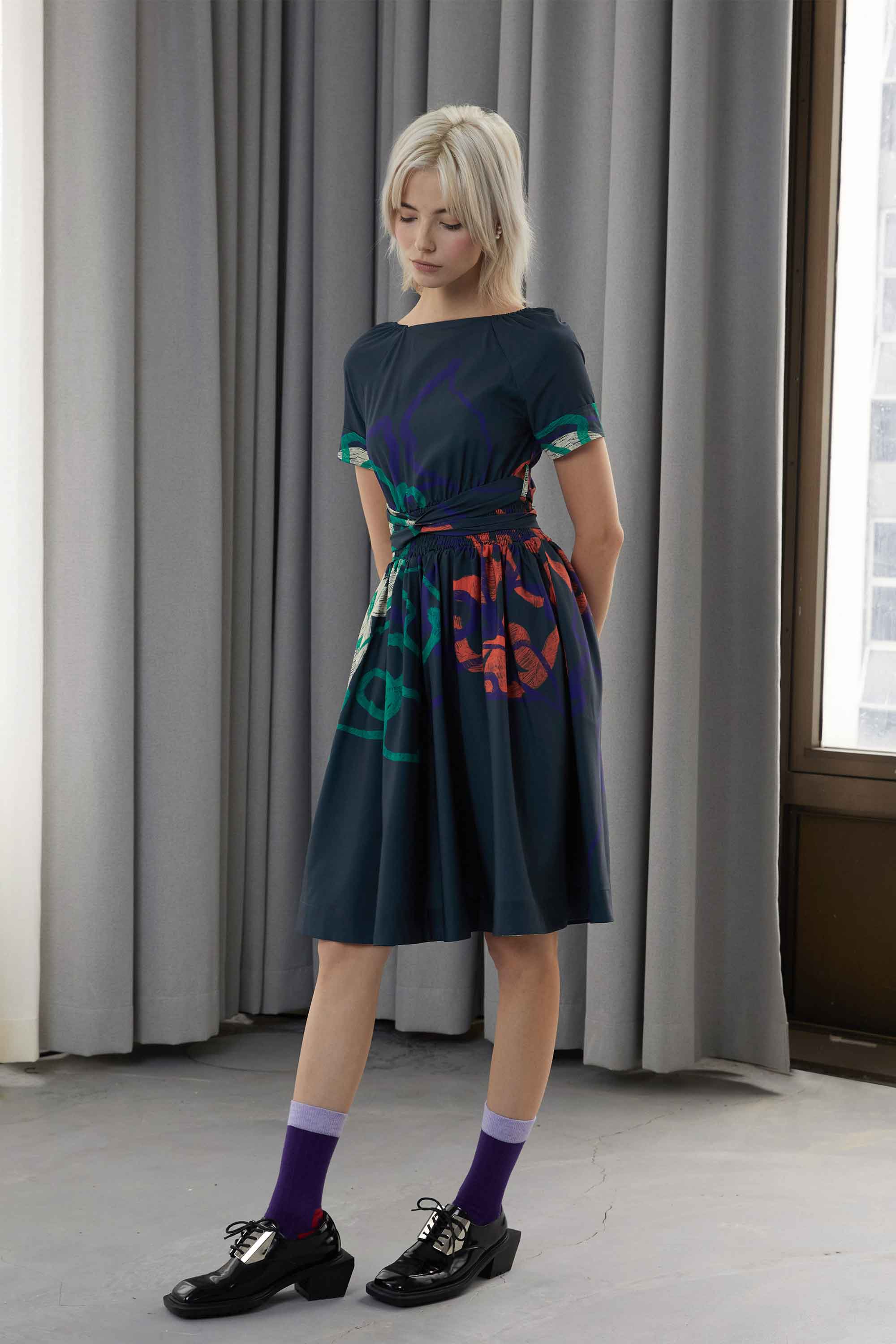 Back-To-Front Cuff Dress (Silence)