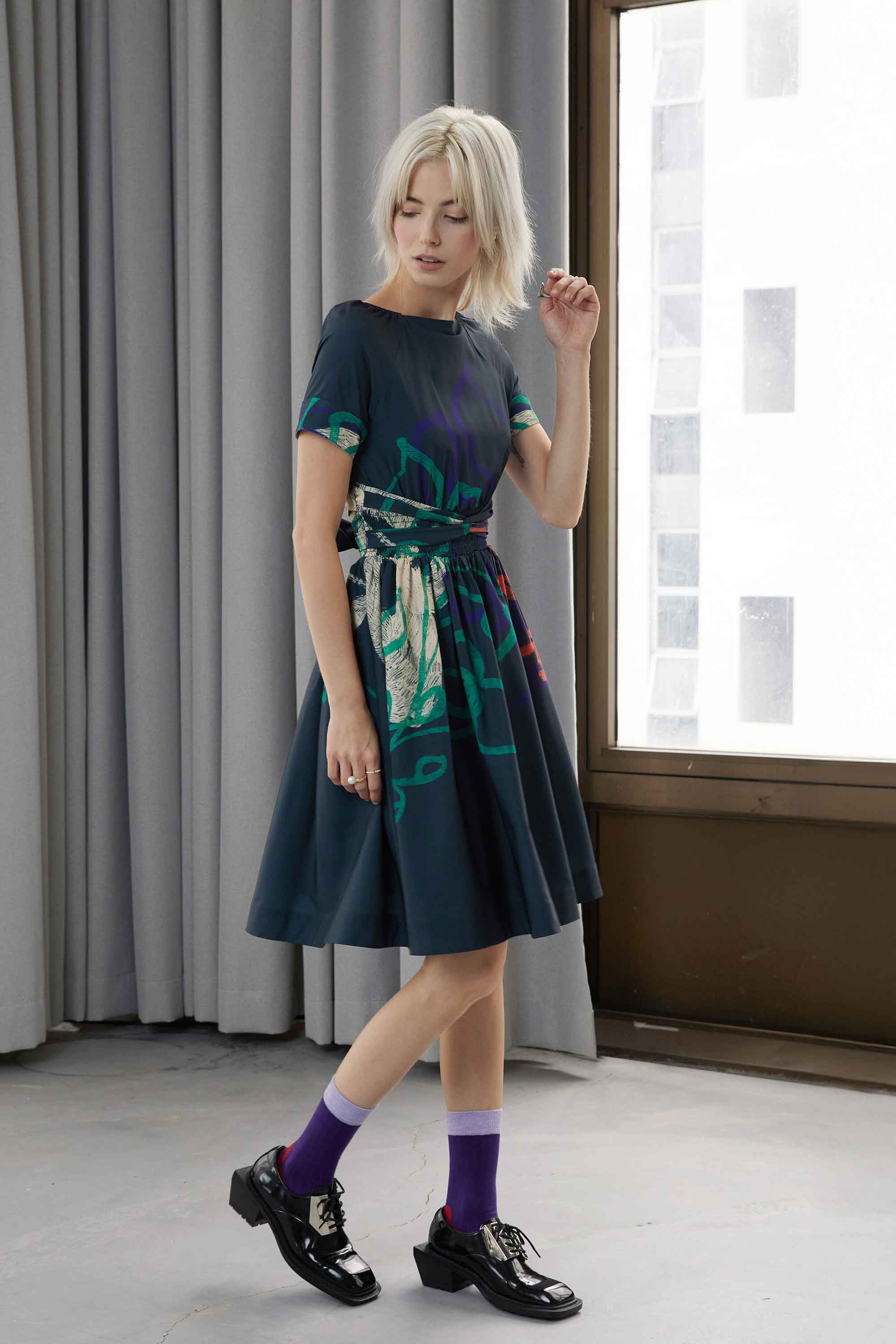 Back-To-Front Cuff Dress (Silence)