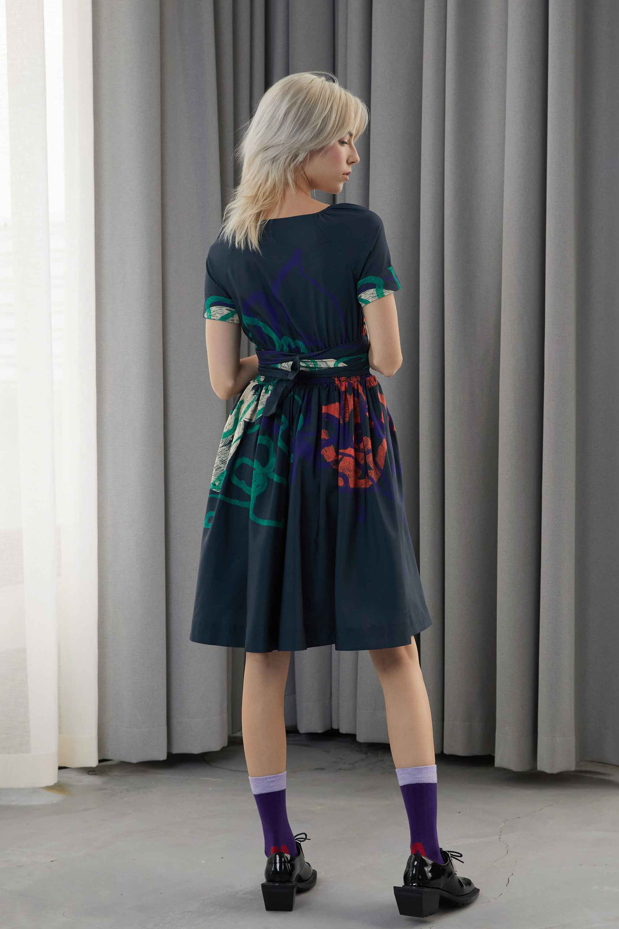 Back-To-Front Cuff Dress (Silence)
