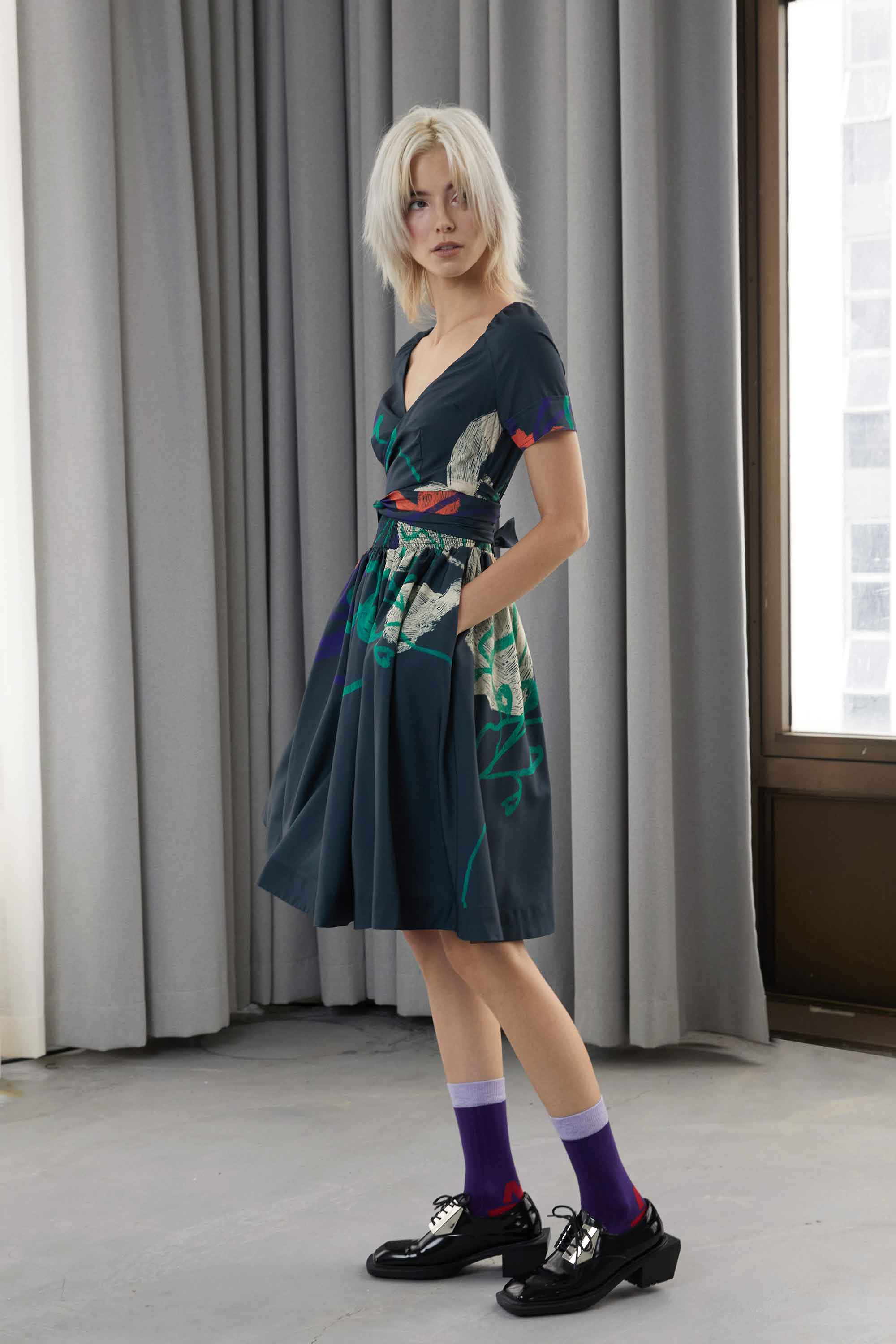 Back-To-Front Cuff Dress (Silence)