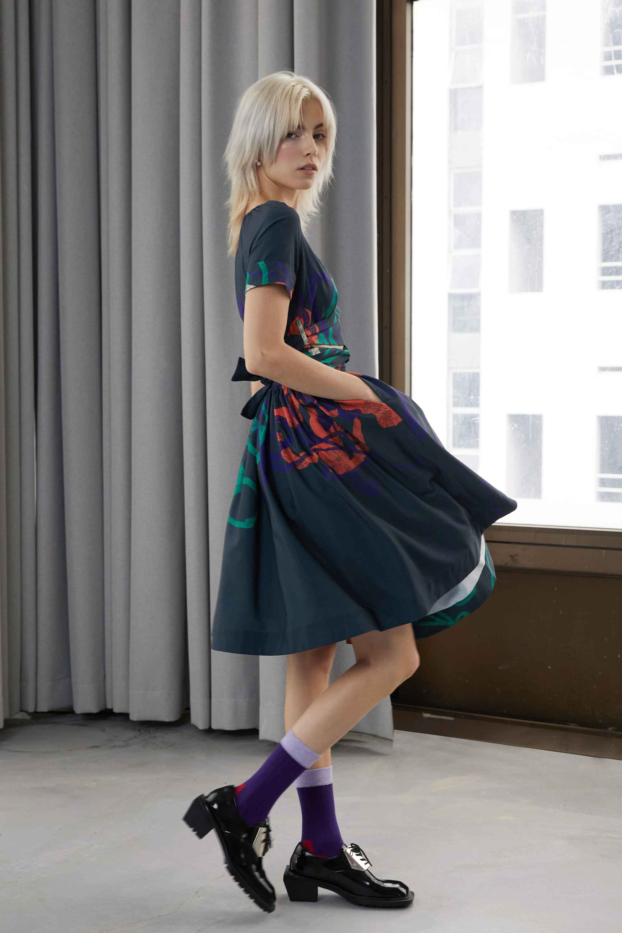 Back-To-Front Cuff Dress (Silence)