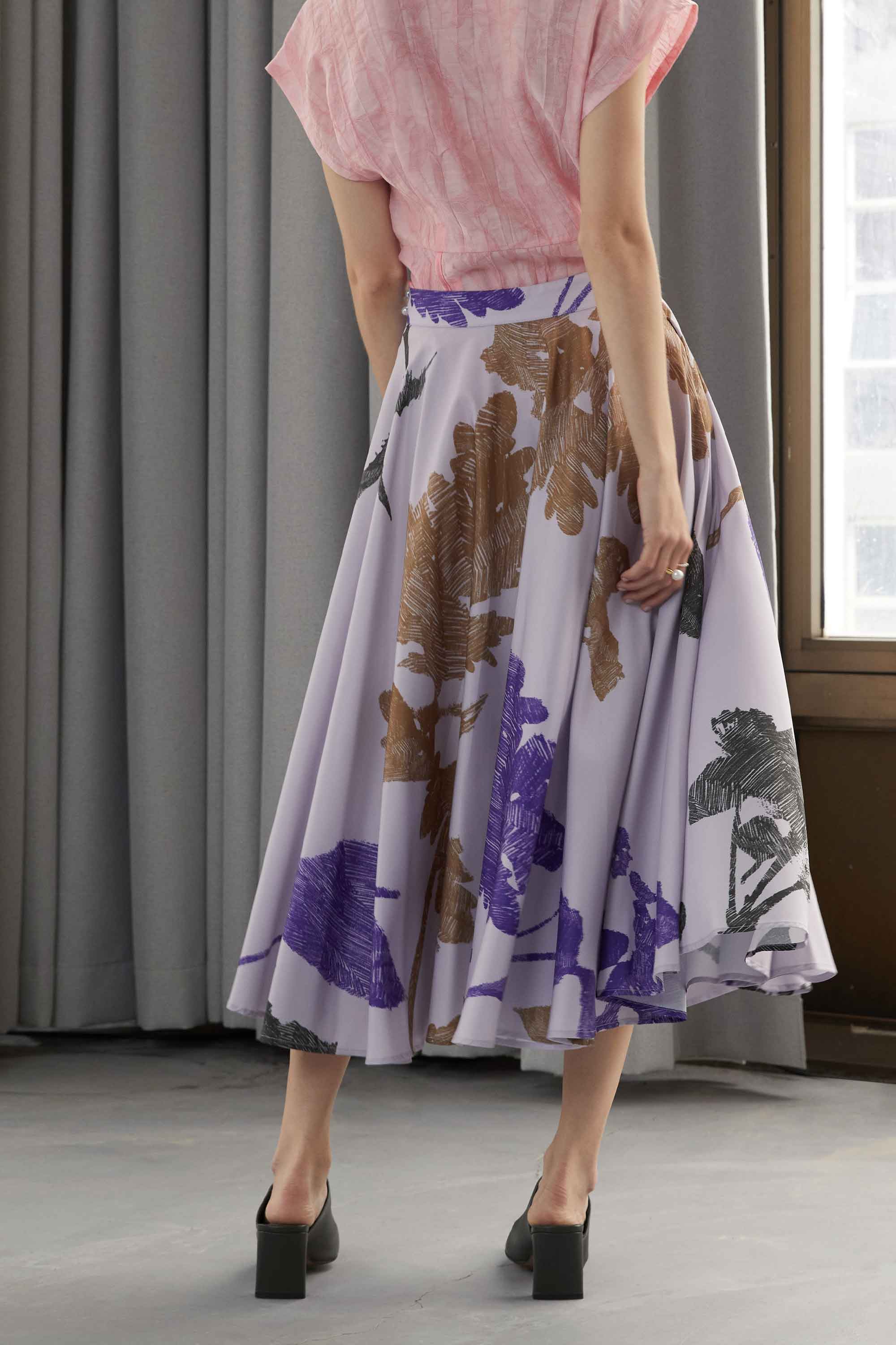 Full Circle Midi Skirt (Shadow)