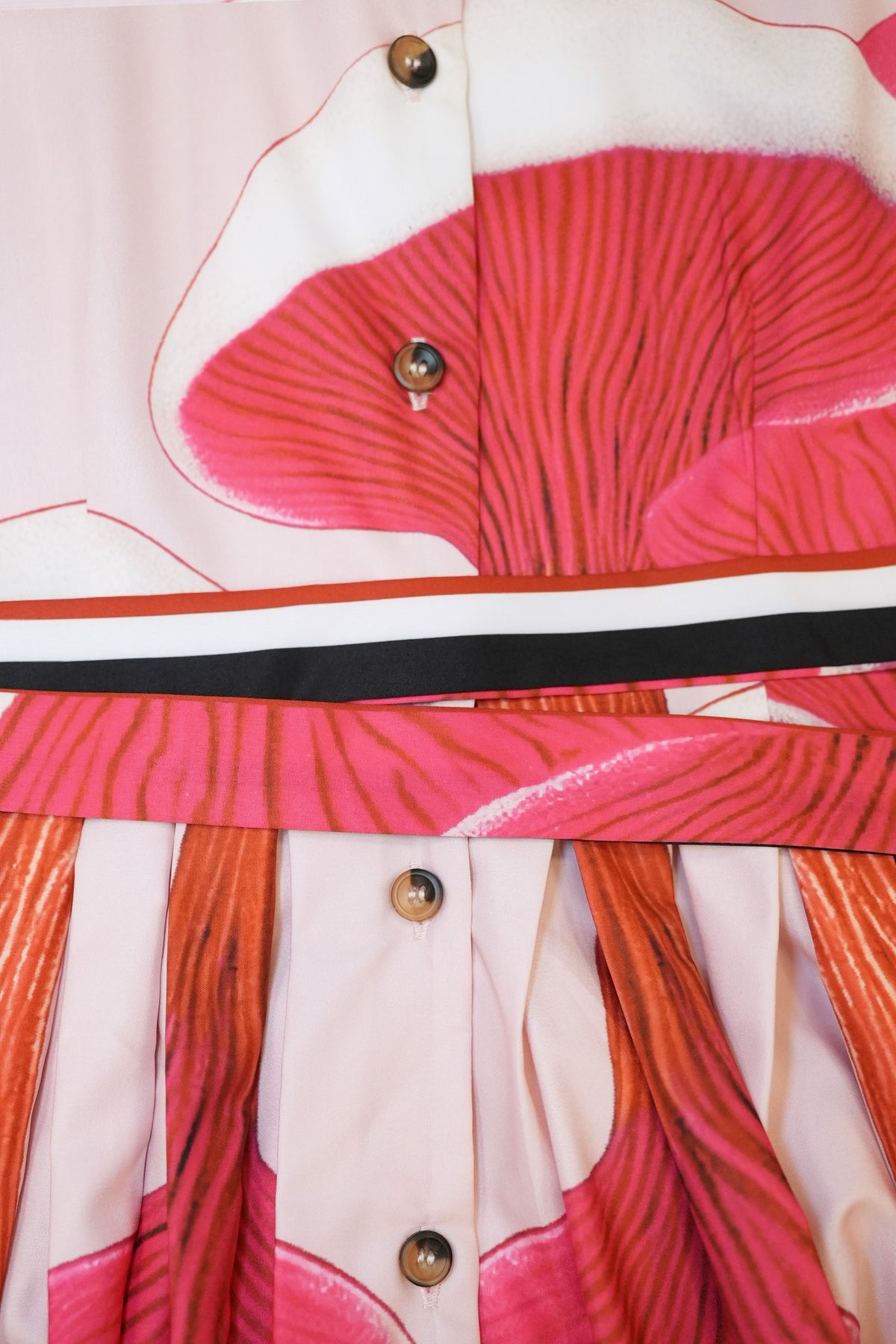Stand Collar Dual Pleat Dress (Russula)