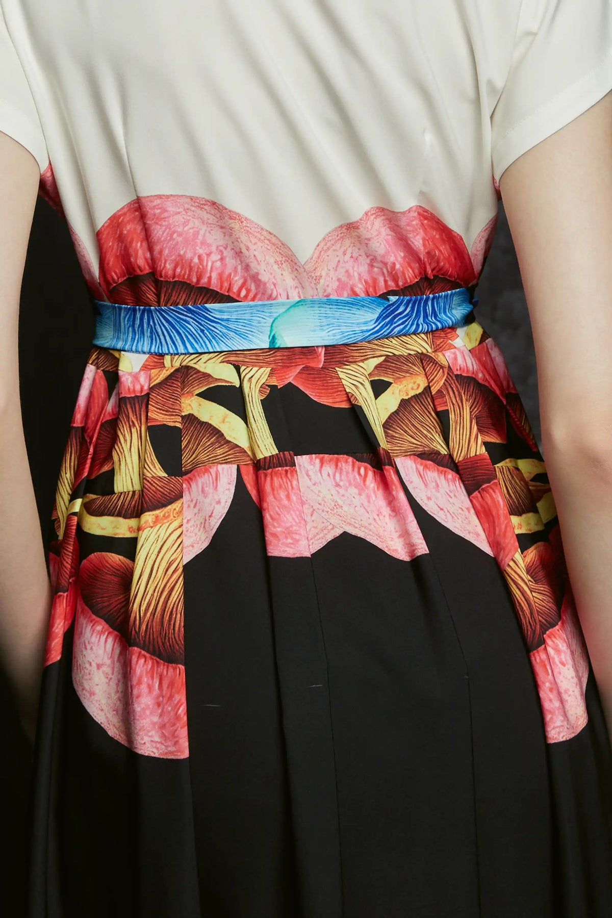 Chinese Collar Fit & Flare Dress (Boletus)