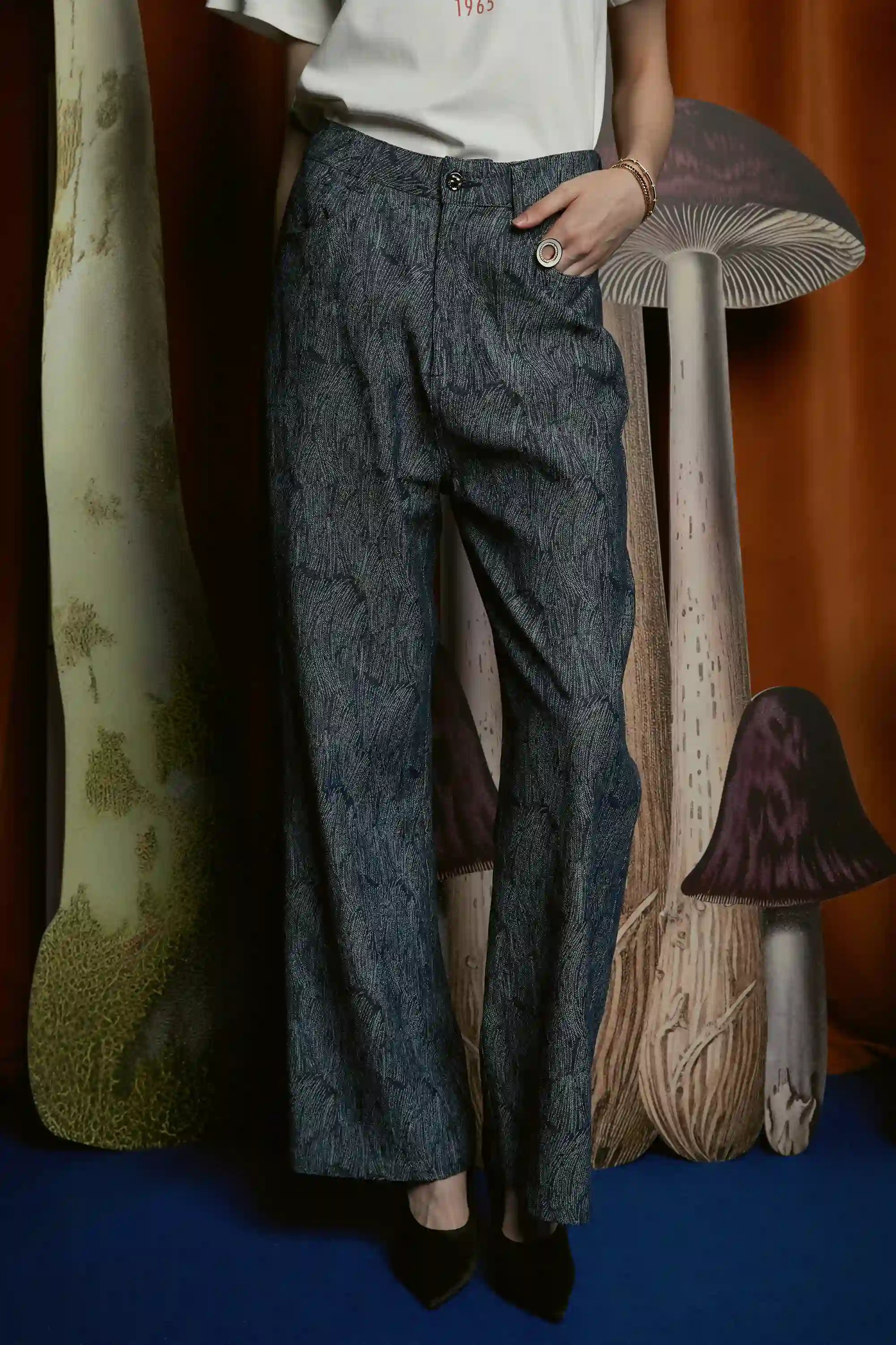 Denim Jacquard Jeans