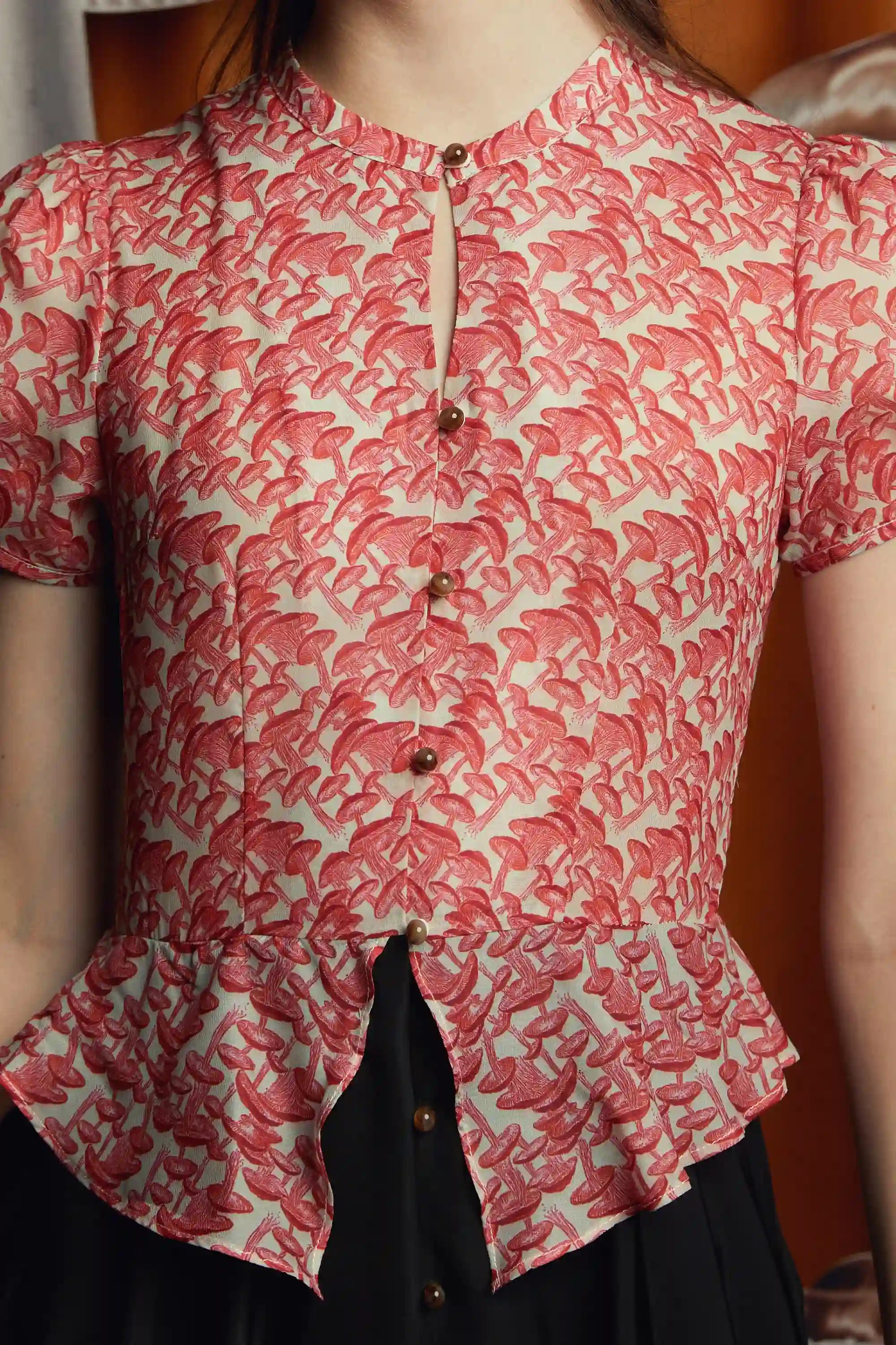 Keyhole Peplum Dress (Chanterelle)