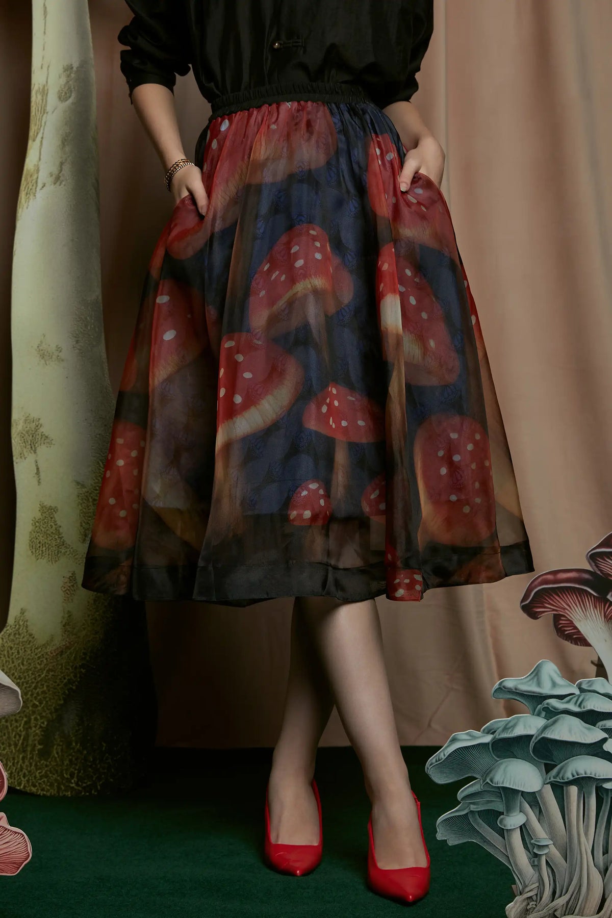 Midi Swing Skirt (Amanita)