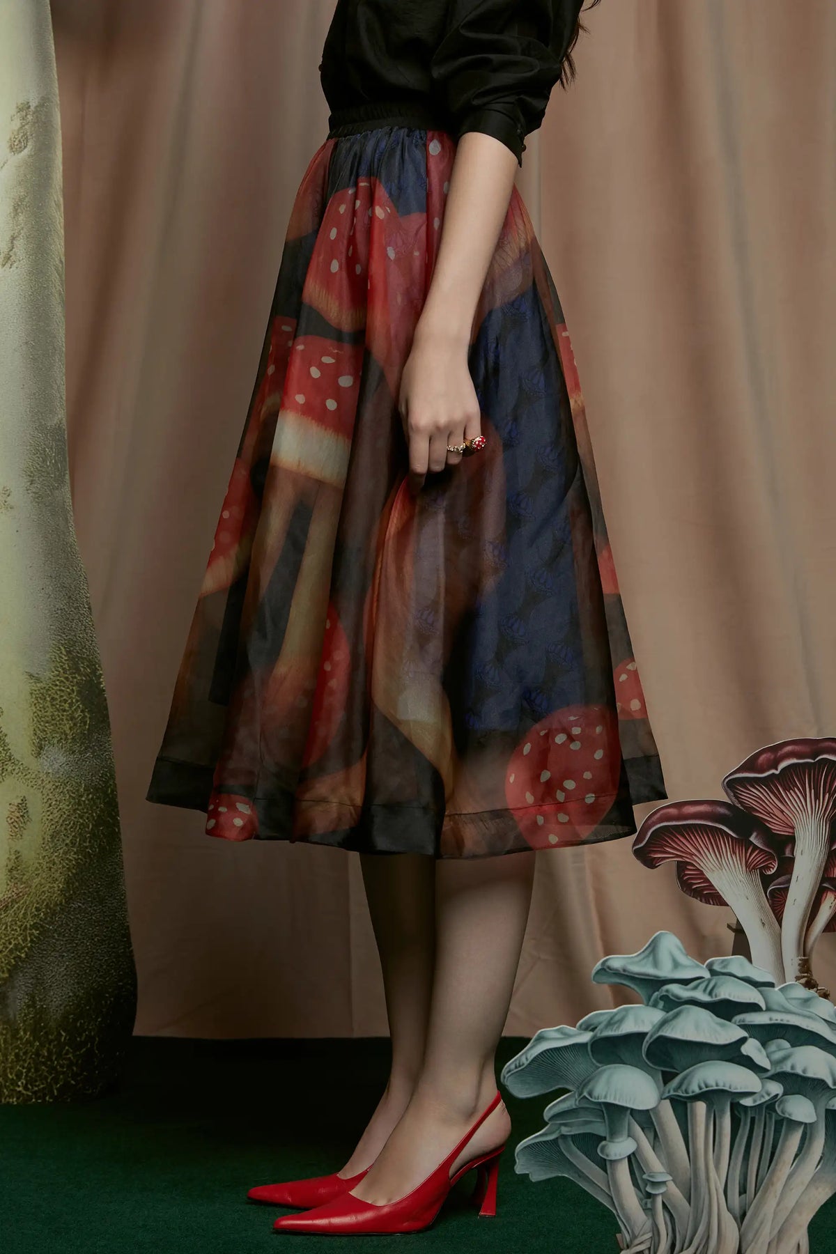 Midi Swing Skirt (Amanita)