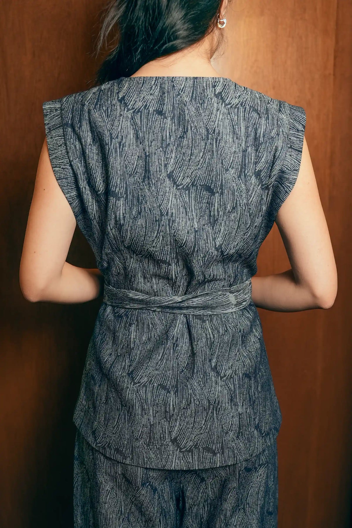 MADE-TO-ORDER: Square Sleeve Pankou Top (Denim)