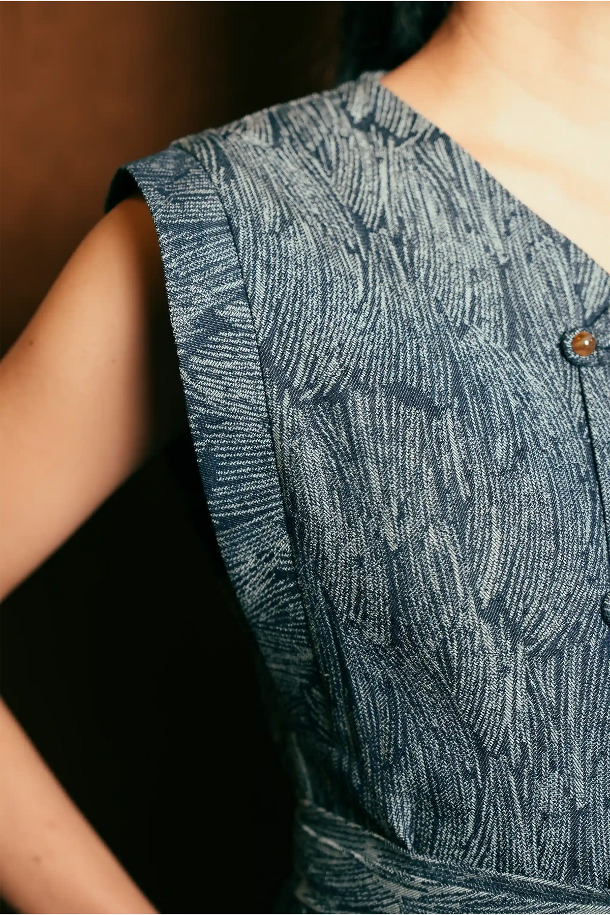 MADE-TO-ORDER: Square Sleeve Pankou Top (Denim)