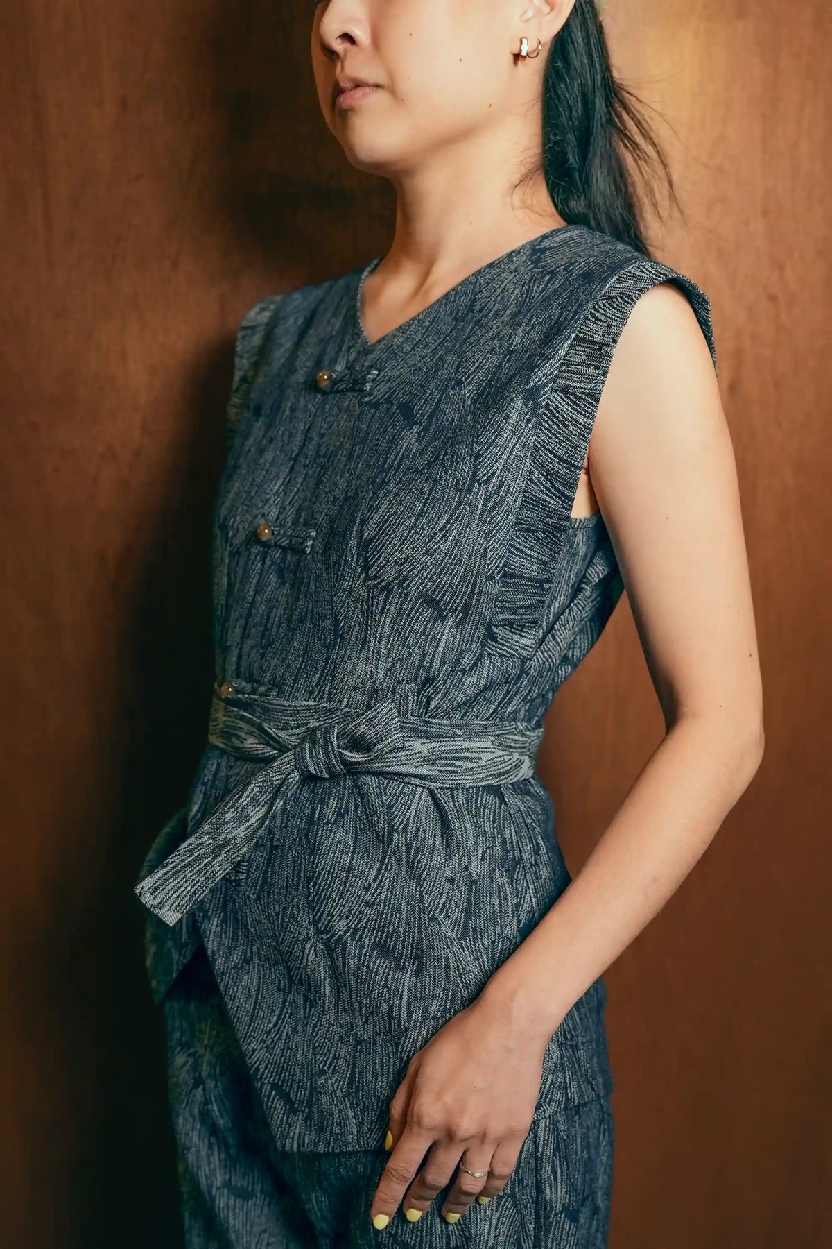 MADE-TO-ORDER: Square Sleeve Pankou Top (Denim)