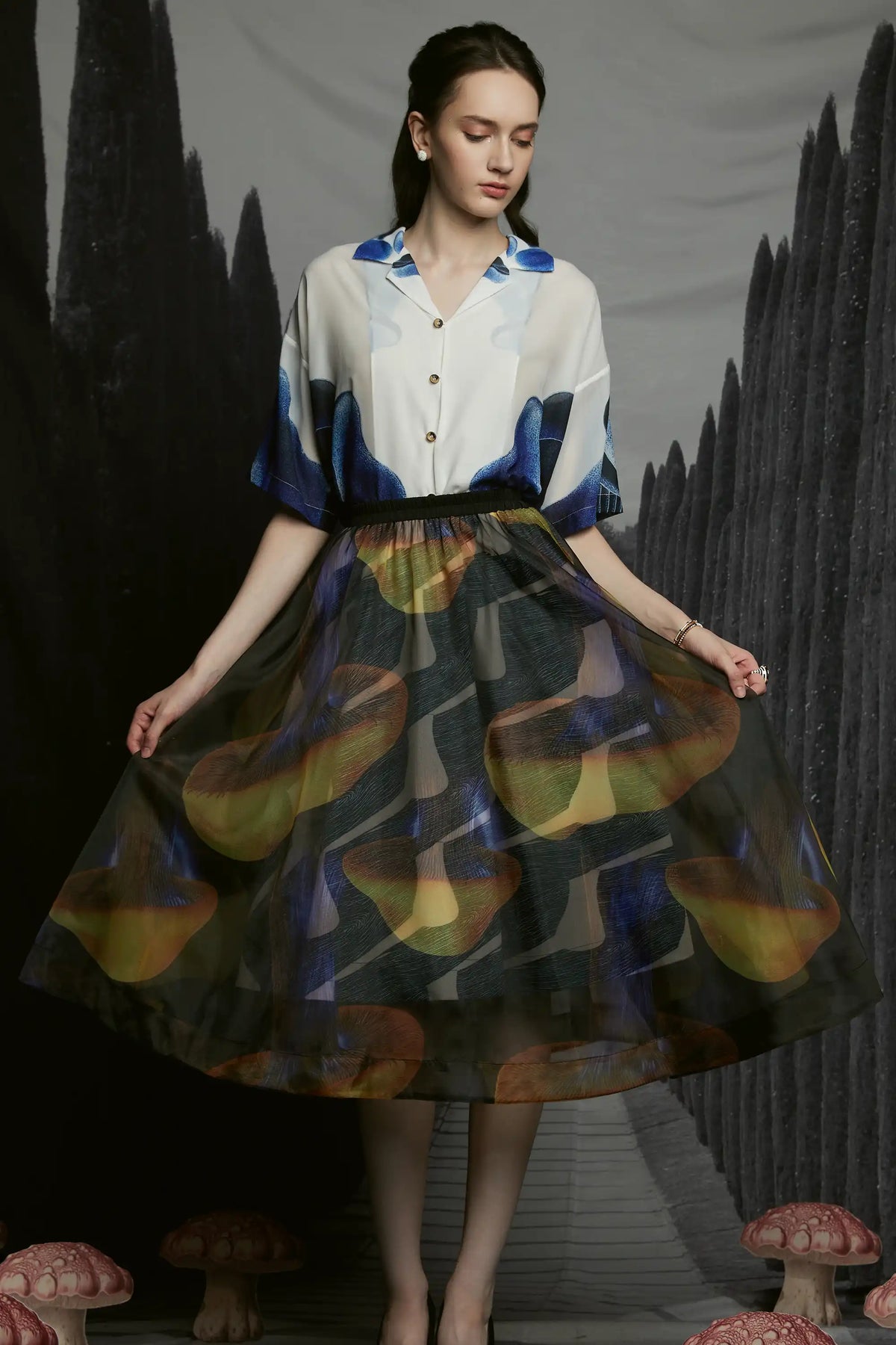 Midi Swing Skirt (Matsutake)