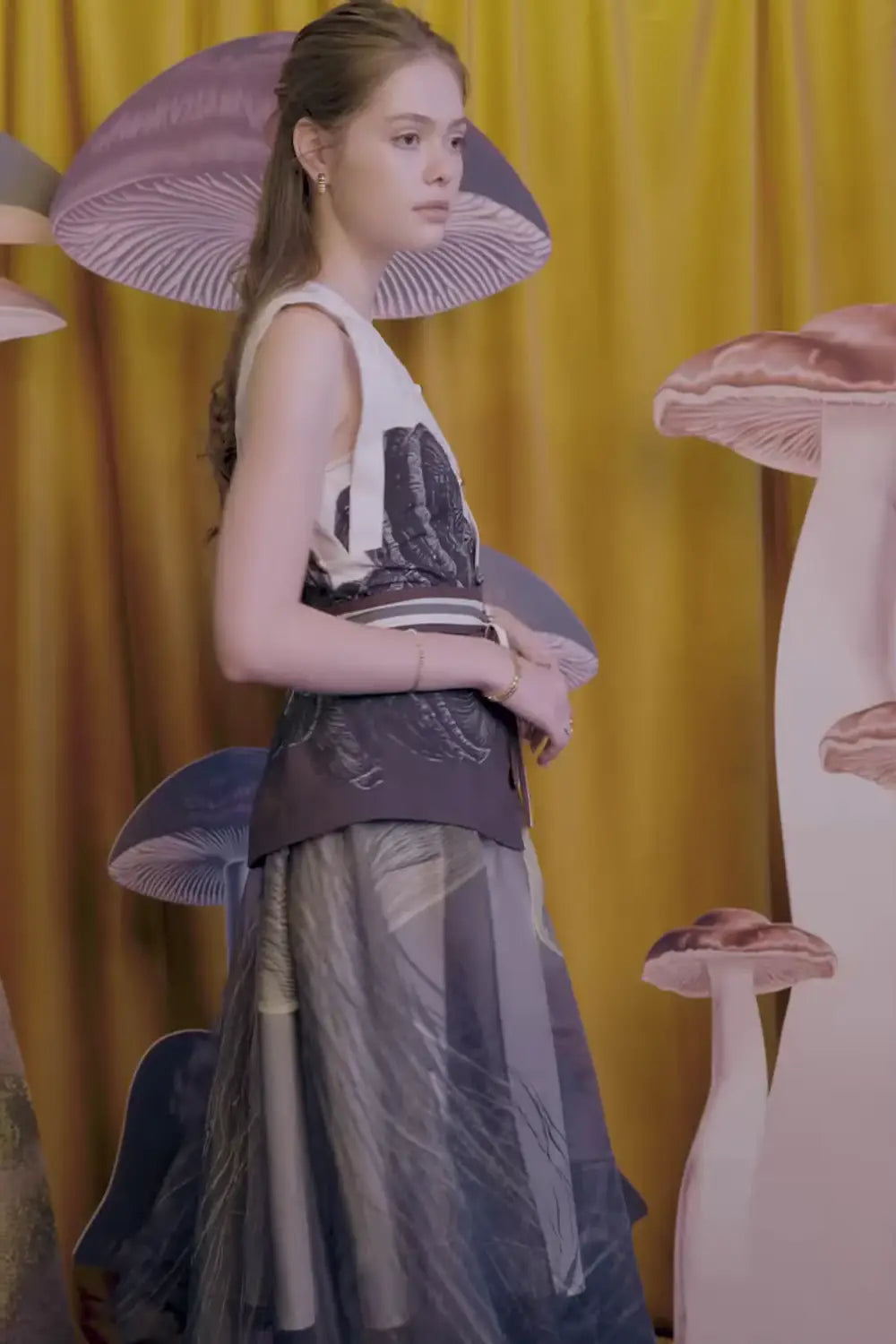 Organza Swing Midi Skirt – Porcini Print | Reckless Ericka