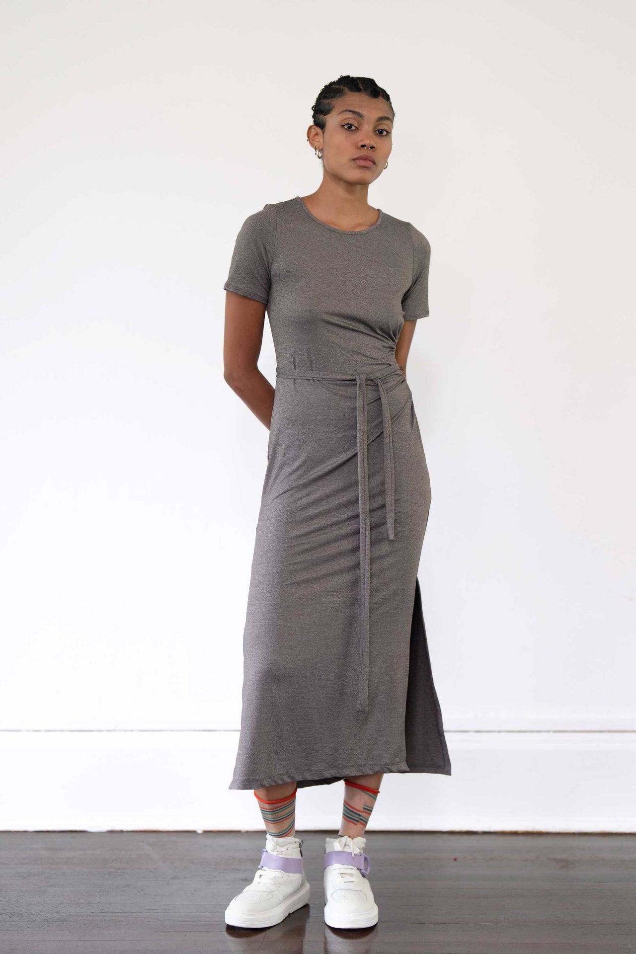 Cut-out Maxi Dress (Grey)