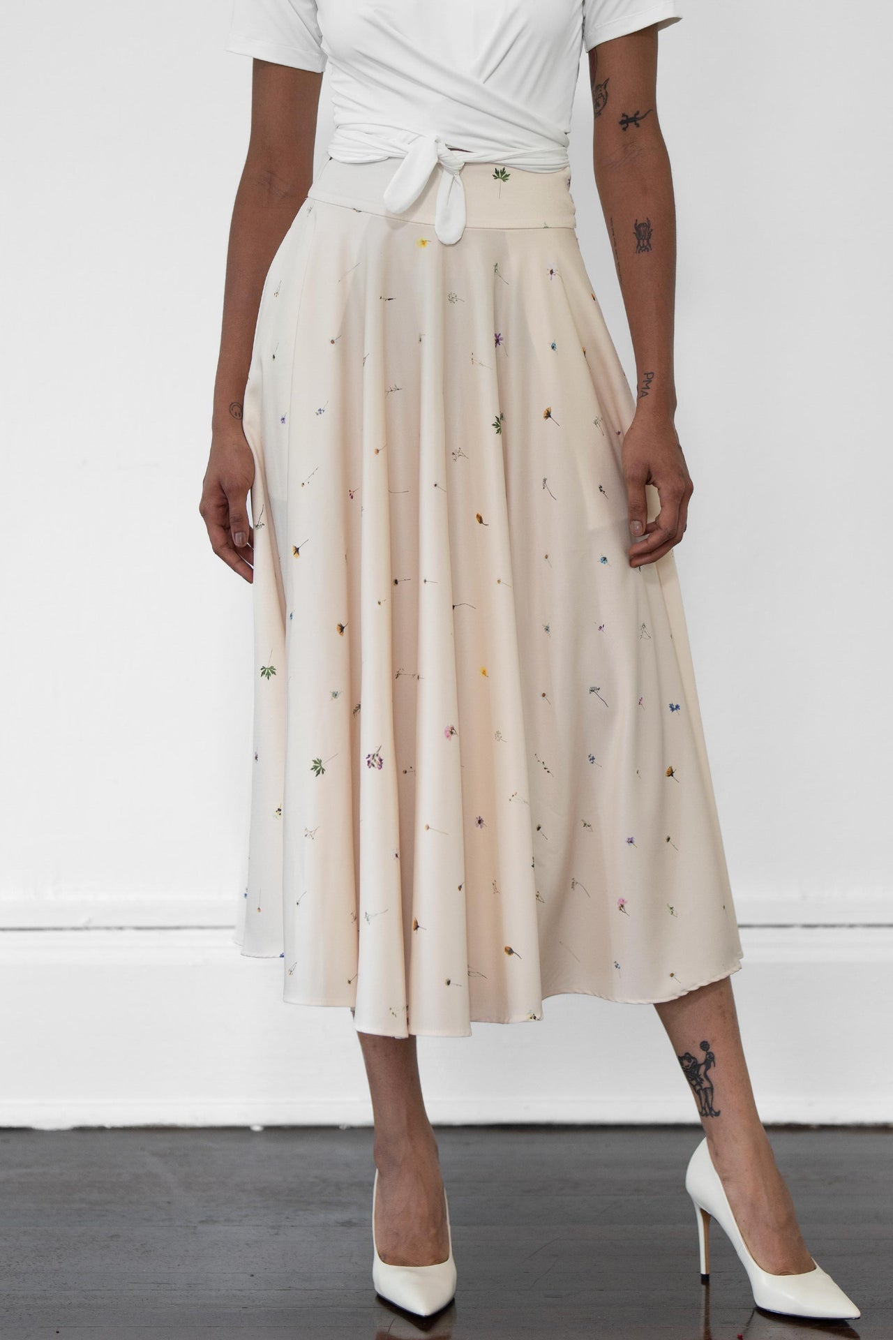 Full Circle Skirt (Pressed Flowers)