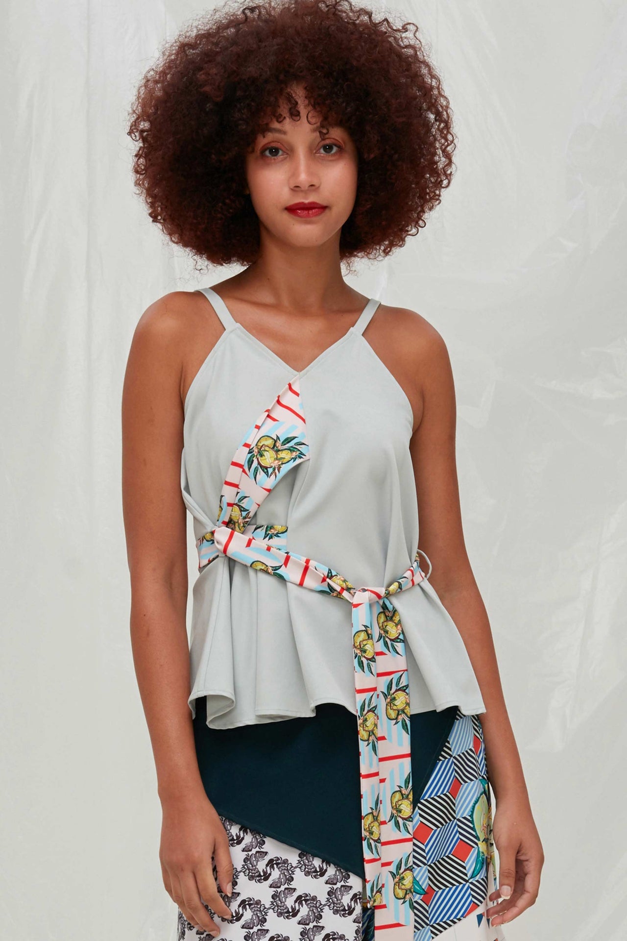 Strappy Mullet Top with Slanted Sash-THE FEAST